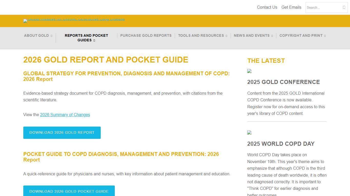 2026 GOLD Report and Pocket Guide - Global Initiative for Chronic Obstructive Lung Disease - GOLD